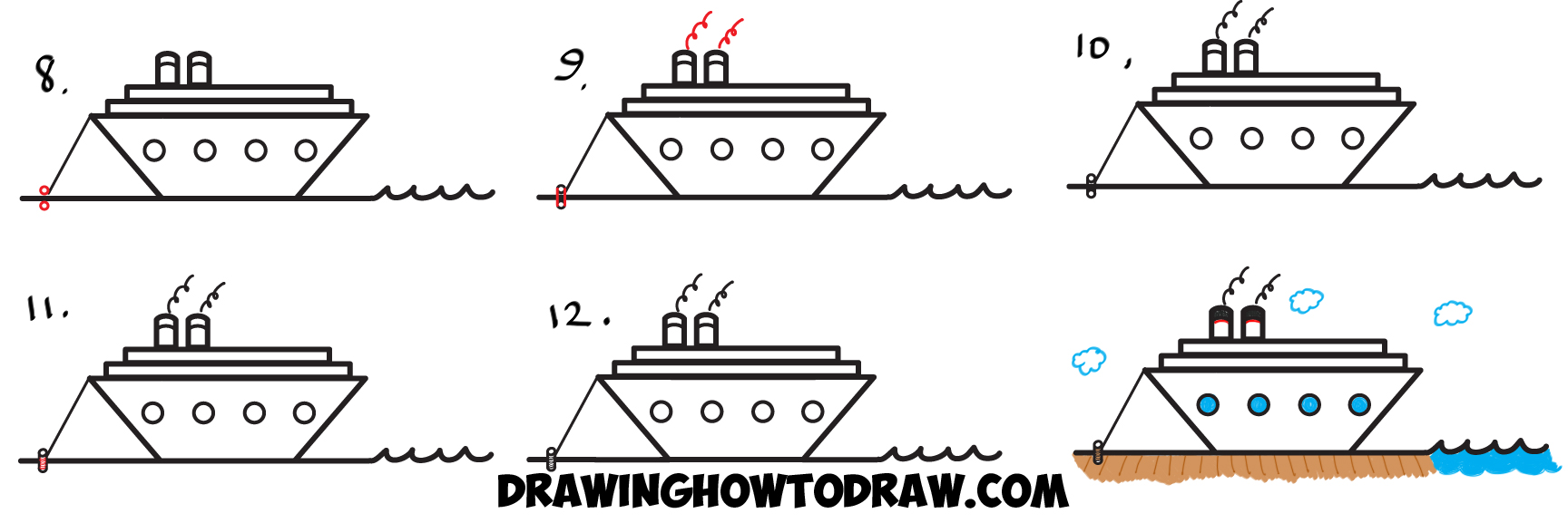1728x577 How To Draw A Cartoon Ship From The Letter Z Shape - Z Drawing