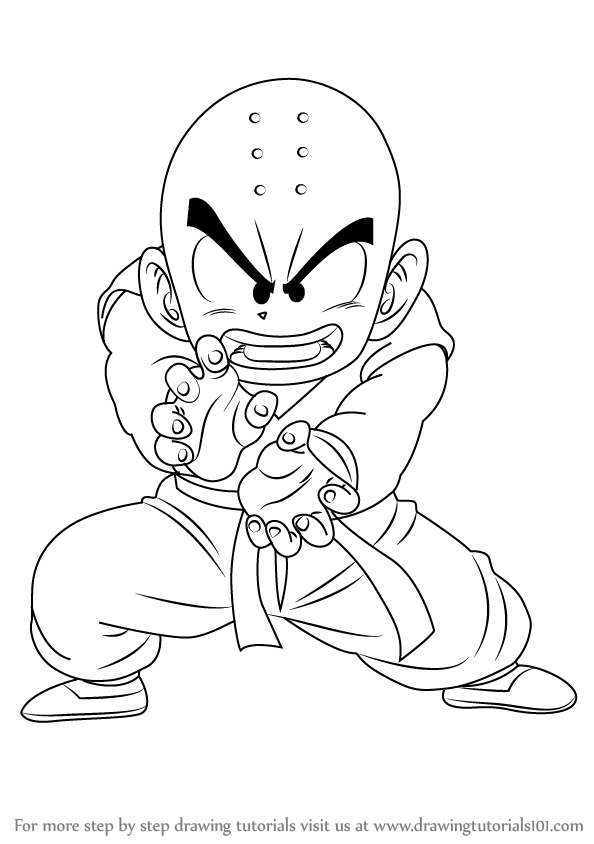 594x844 Learn How To Draw Krillin From Dragon Ball Z - Z Drawing