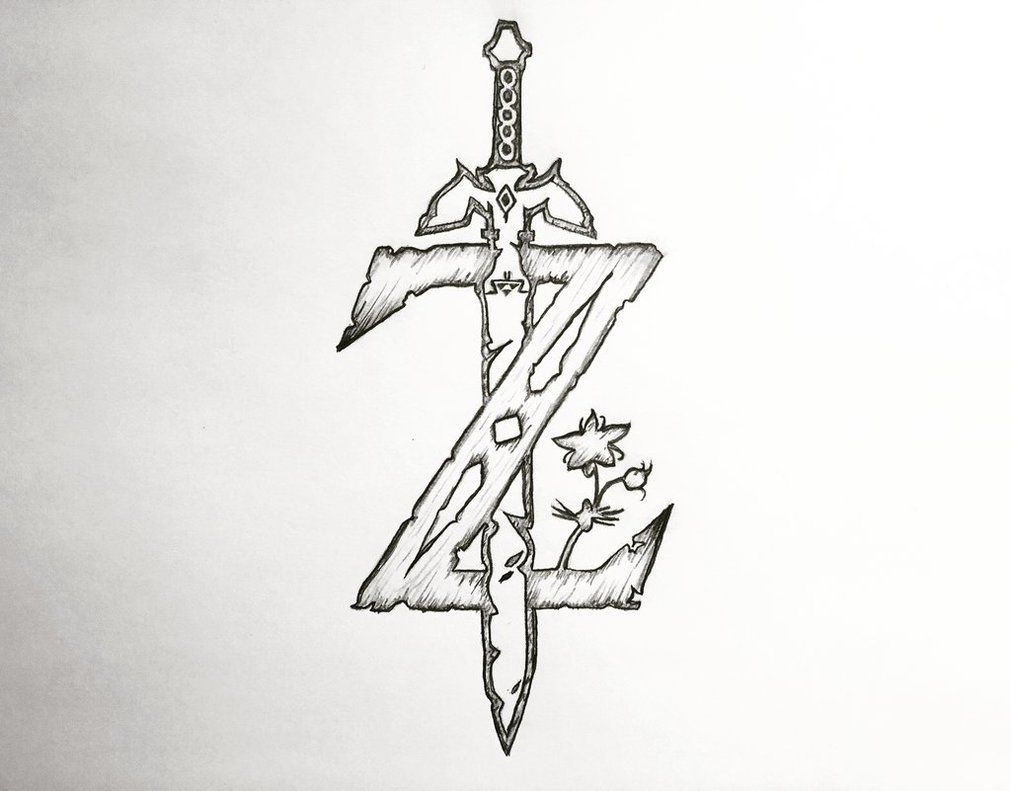 1011x791 the legend of zelda breath of the wild z logo drawing done - Z Drawing
