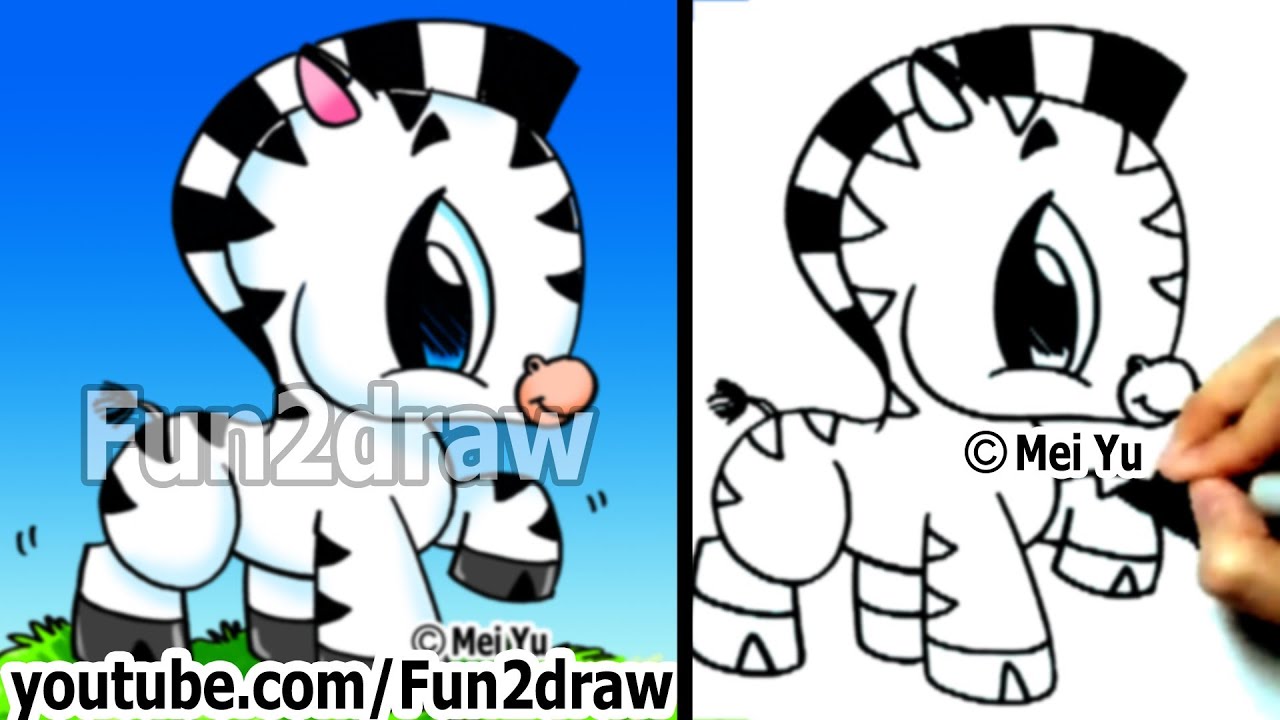 1280x720 How To Draw A Zebra - Zebra Cartoon Drawing