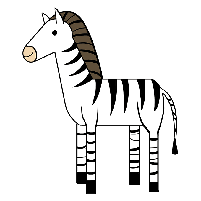 680x678 How To Draw A Zebra - Zebra Cartoon Drawing