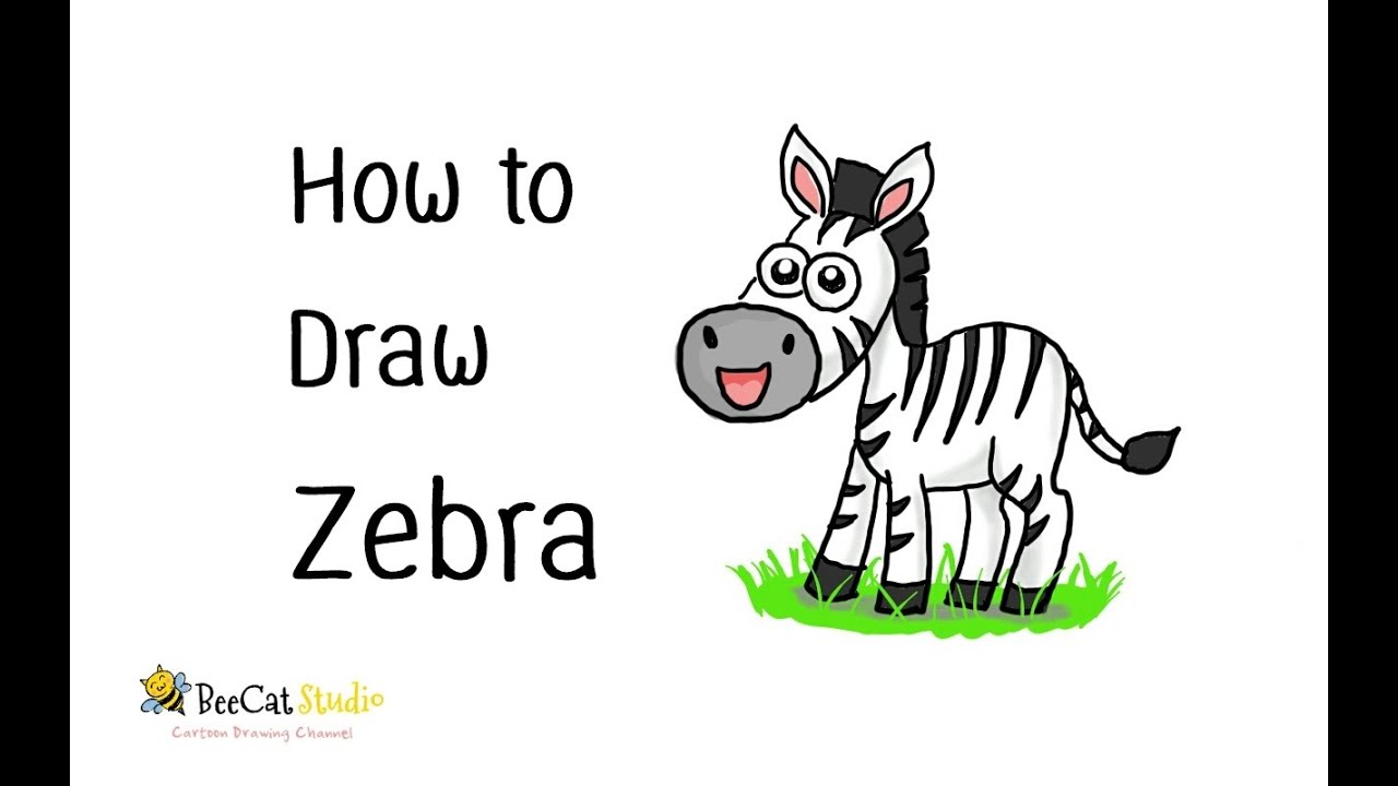 1280x720 How To Draw A Cute Cartoon Zebra - Zebra Cartoon Drawing