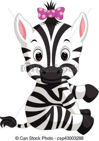 330x470 Illustration Of Cute Zebra Cartoon - Zebra Cartoon Drawing