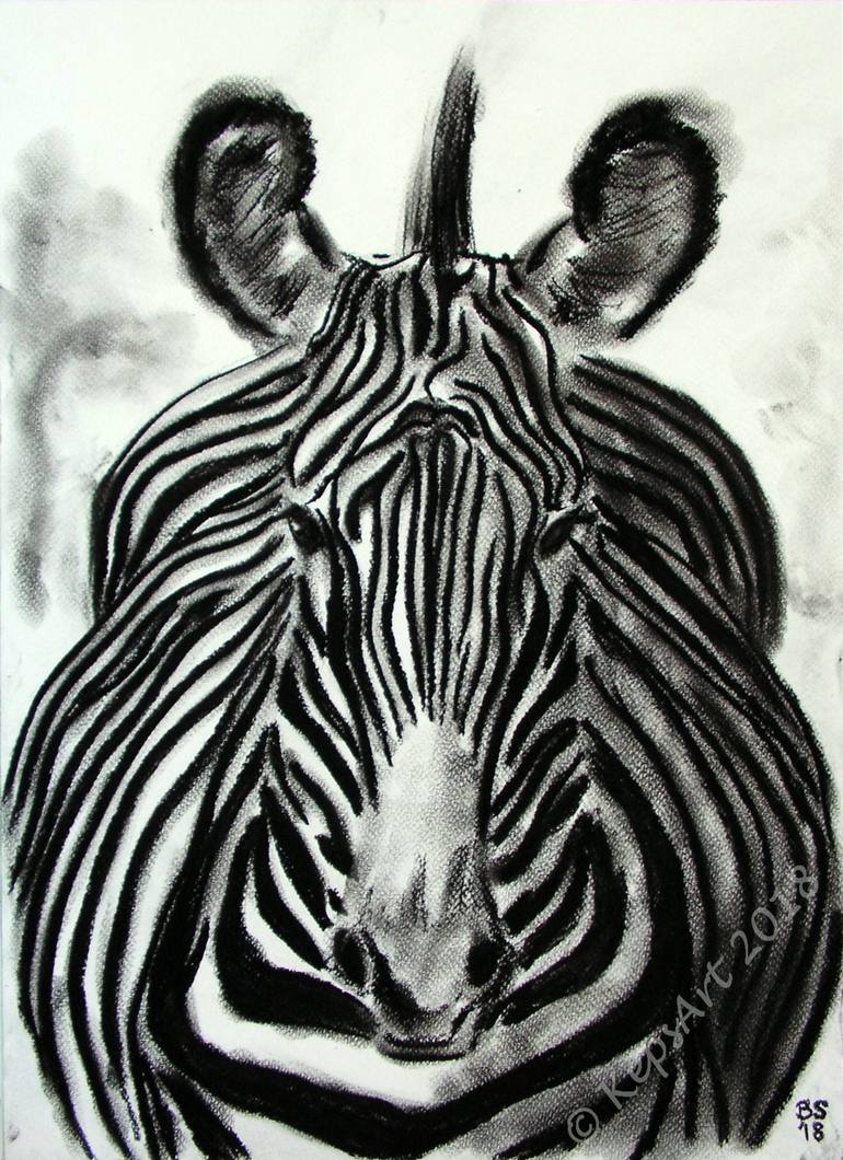 770x1060 Stripes Zebra Drawing, Charcoal Drawing, Animal Art Drawing - Zebra Drawing