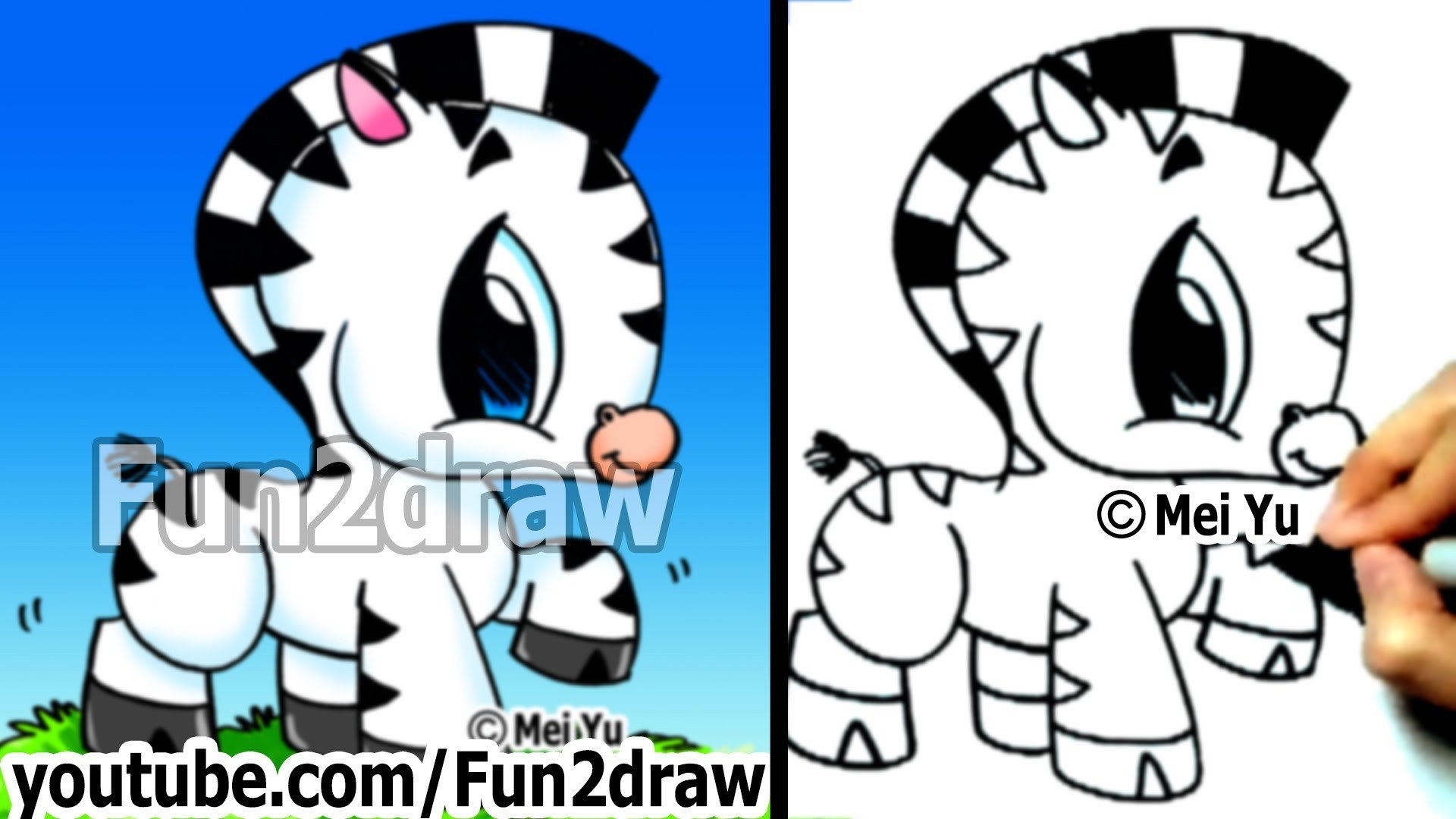 1920x1080 How To Draw A Zebra Step - Zebra Drawing Easy