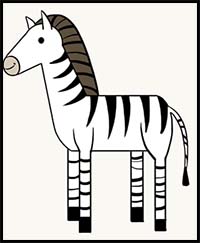 200x243 How To Draw Cartoon Zebras Realistic Zebras Drawing Tutorials - Zebra Drawing Easy