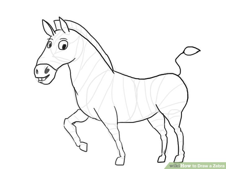 728x546 How To Draw A Zebra - Zebra Drawing Easy