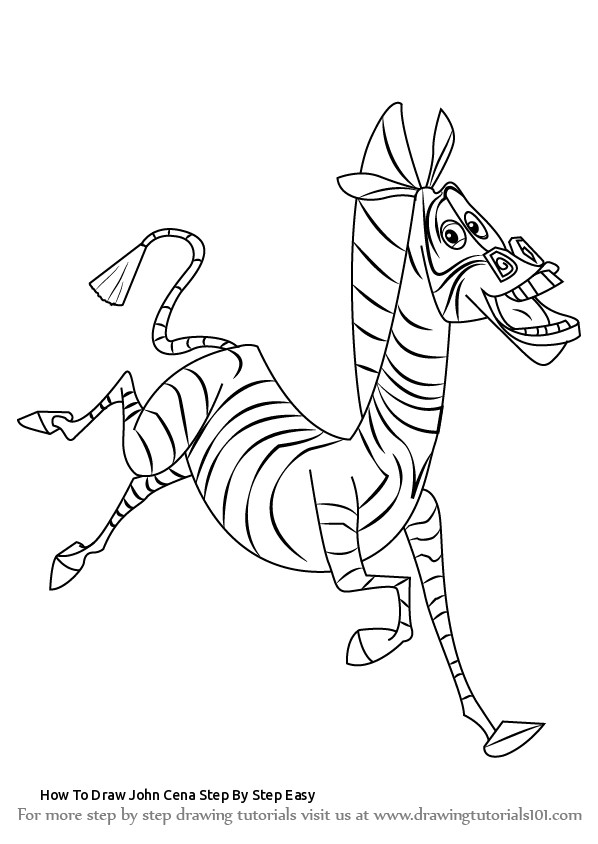 598x844 How To Draw John Cena Step - Zebra Drawing For Kid