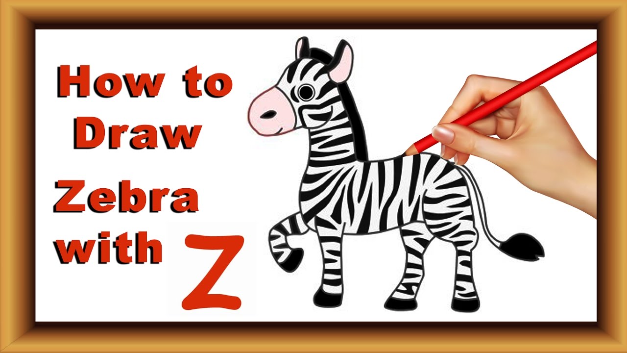 1280x720 How To Draw With Alphabet Step - Zebra Drawing For Kid