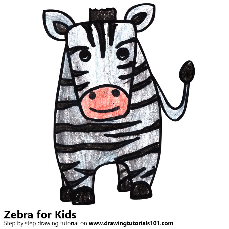 800x800 Learn How To Draw A Zebra For Kids - Zebra Drawing For Kid