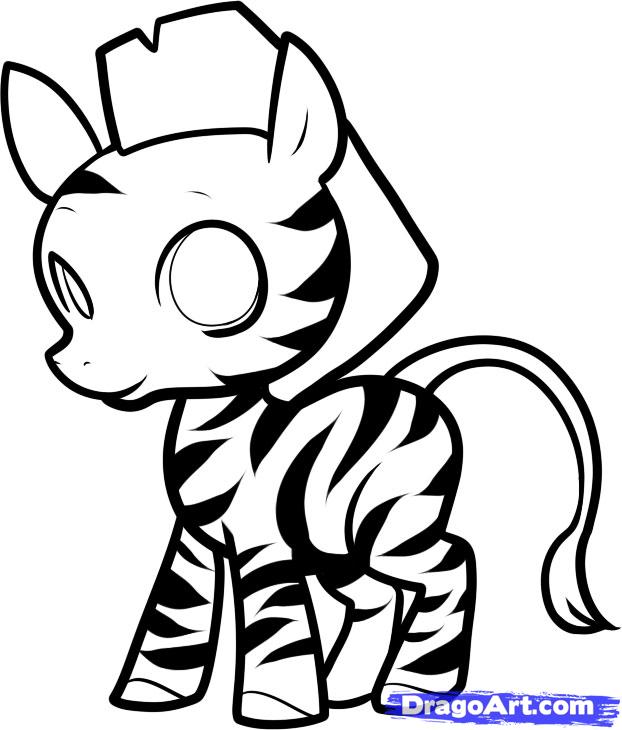 622x730 How To Draw A Zebra For Kids, Step - Zebra Drawing Step By Step