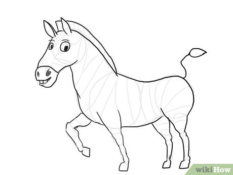 460x345 How To Draw A Zebra - Zebra Face Drawing