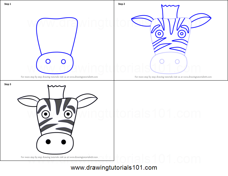 751x581 How To Draw A Zebra Face For Kids Printable Step - Zebra Face Drawing