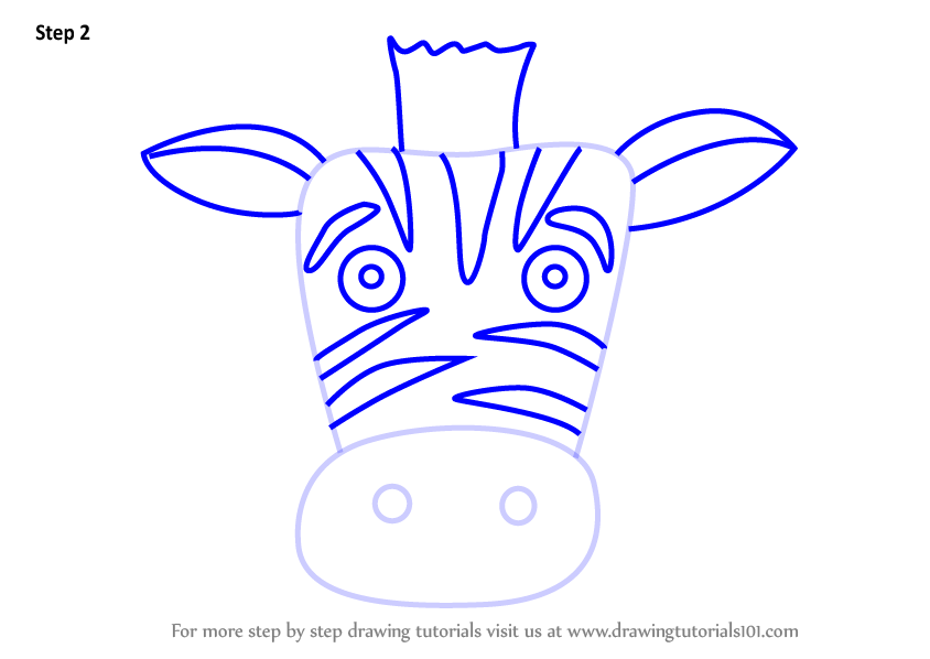 844x598 Learn How To Draw A Zebra Face For Kids - Zebra Face Drawing