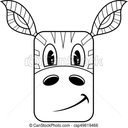 450x452 cute zebra outline cute cartoon zebra line drawing vector - Zebra Line Drawing