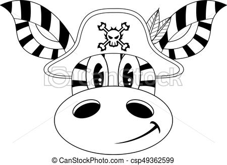 450x328 zebra pirate captain cute cartoon giraffe pirate captain line - Zebra Line Drawing