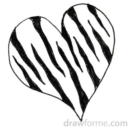 435x435 Draw For Me A Zebra Print Heart - Zebra Print Drawing