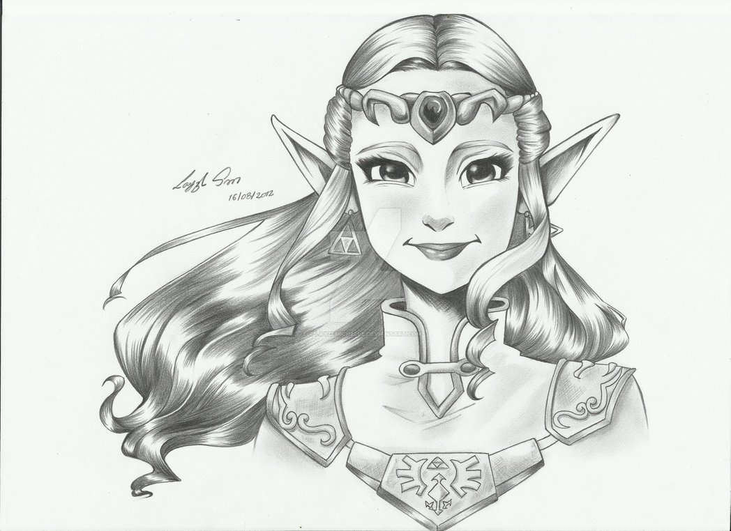 1048x762 zelda from ocarina of time drawing - Zelda Drawing