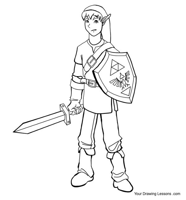 600x646 How To Draw Link From The Legend Of Zelda Your Drawing Lessons - Zelda Link Drawing