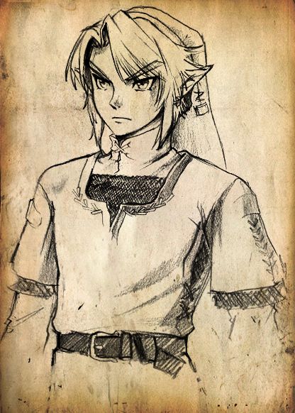 416x582 Link From Legend Of Zelda Draw Legend Of Zelda, Zelda Drawing - Zelda Link Drawing