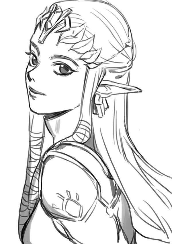 600x851 Link Lineart Legend Zelda For Free Download - Zelda Link Drawing