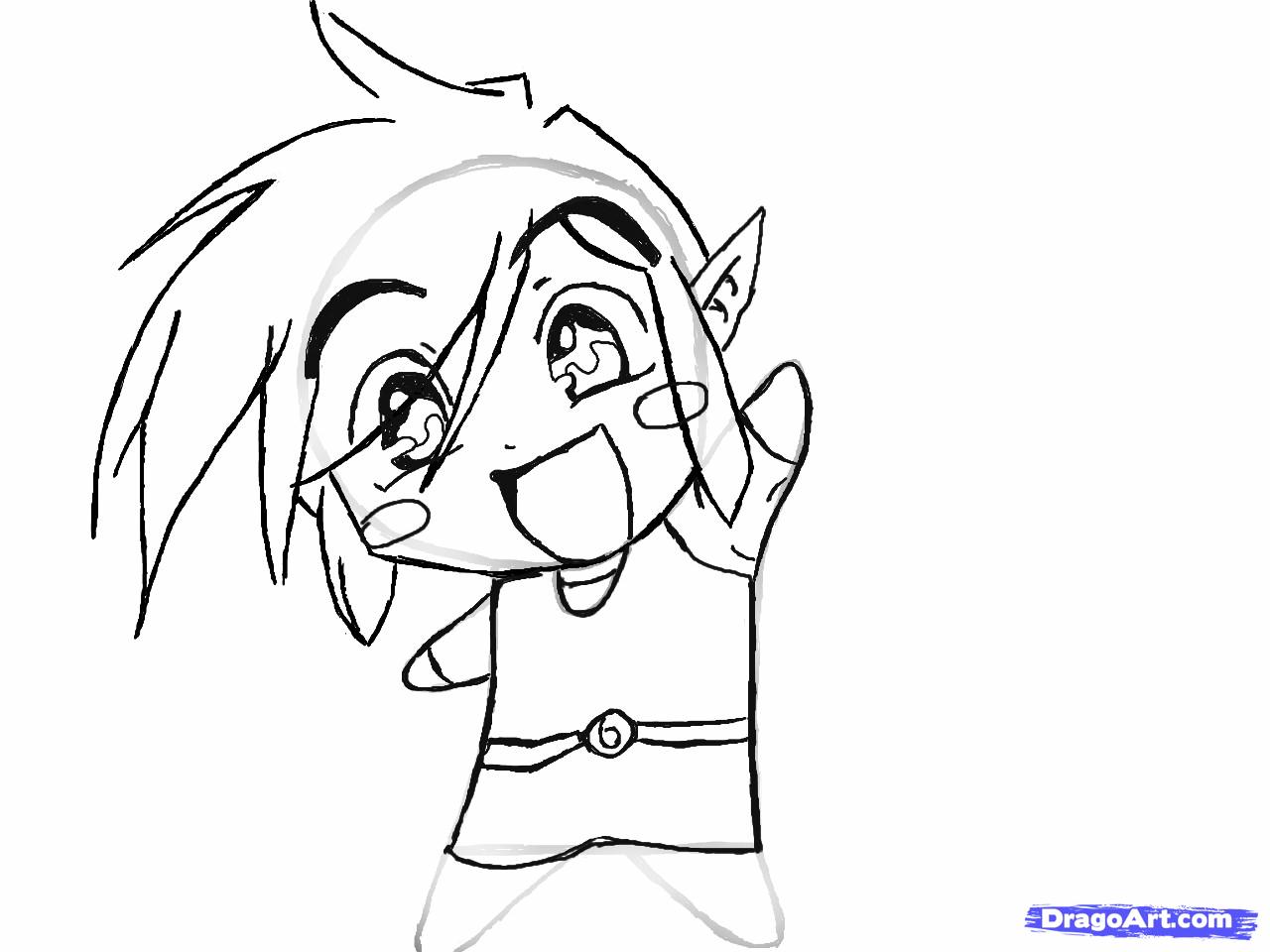 1280x960 Draw Chibi Link From The Legend Of Zelda, Step - Zelda Link Drawing