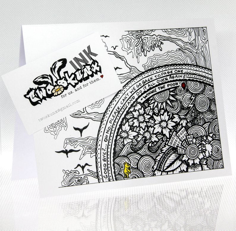 794x777 winnie the pooh quote hand drawn inspirational ink zen doodle etsy - Zen Doodle Drawing