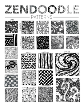 270x350 Zendoodle Pattern Examples Printable Worksheet Visual Art Drawing - Zen Doodle Drawing