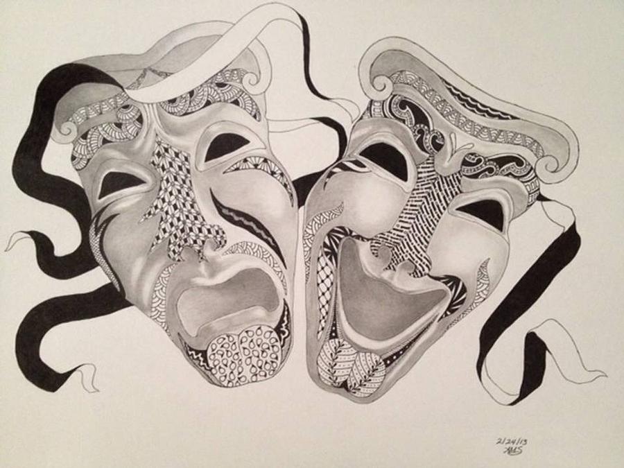 900x675 tragedy comedy zen drawing - Zen Drawing