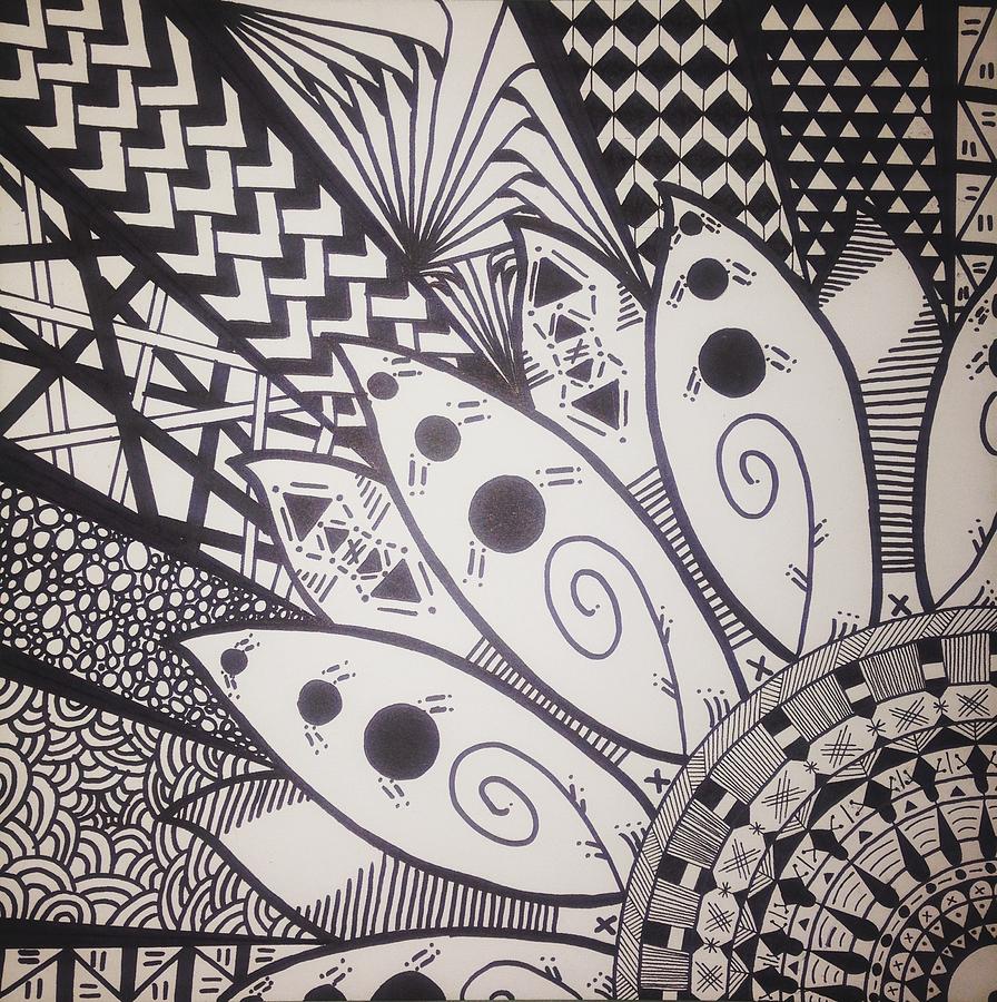 896x900 zen flower drawing - Zen Drawing