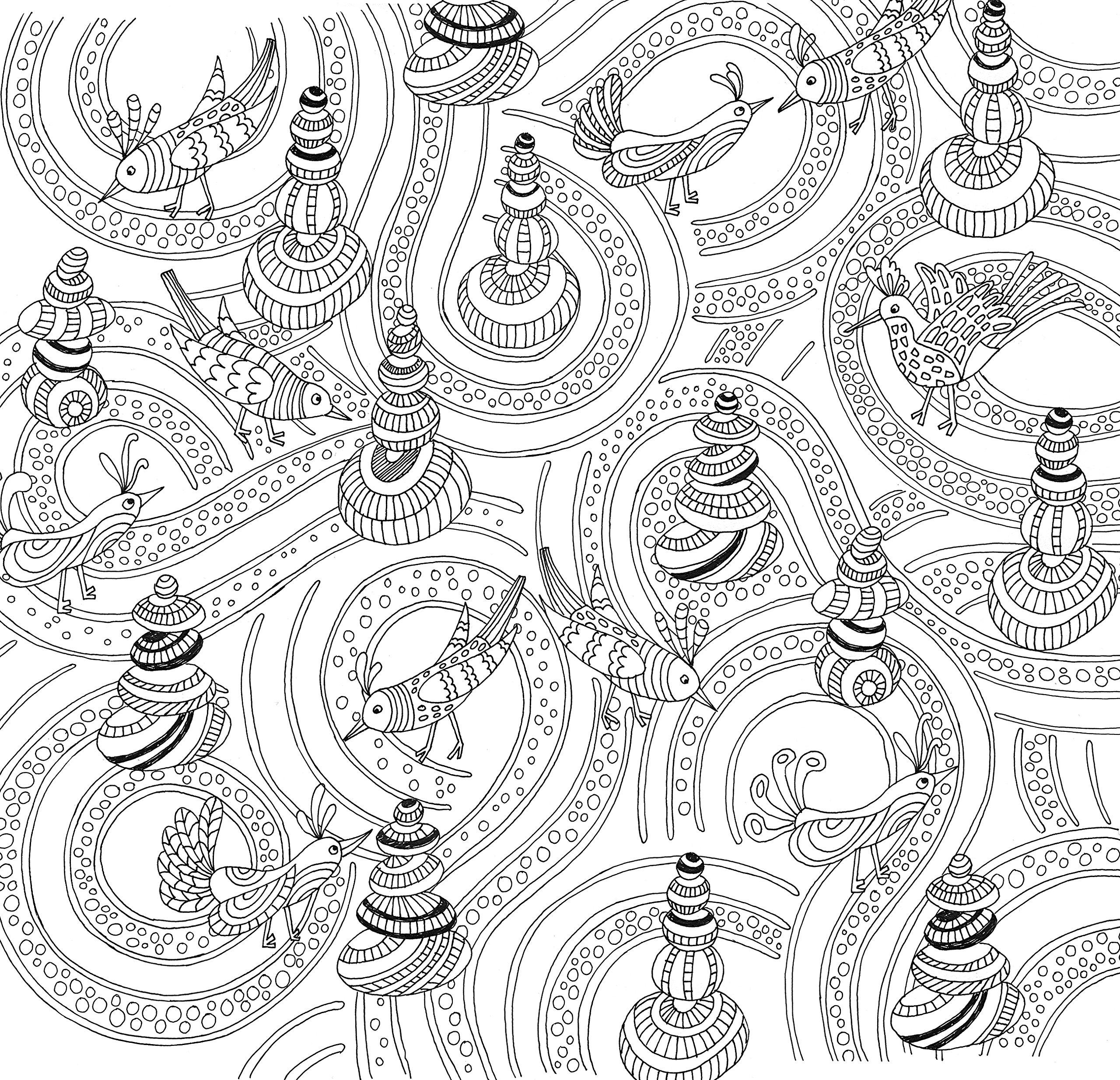 2560x2469 zen garden adult coloring book - Zen Garden Drawing