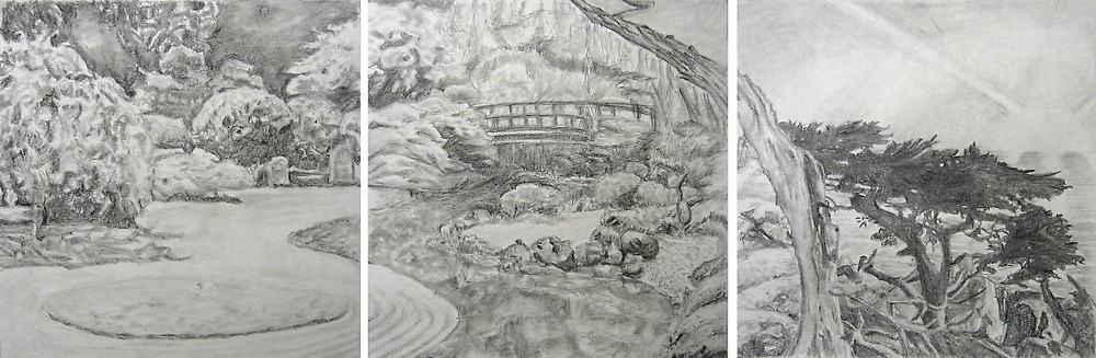 1000x327 zen garden composition preliminary sketch - Zen Garden Drawing