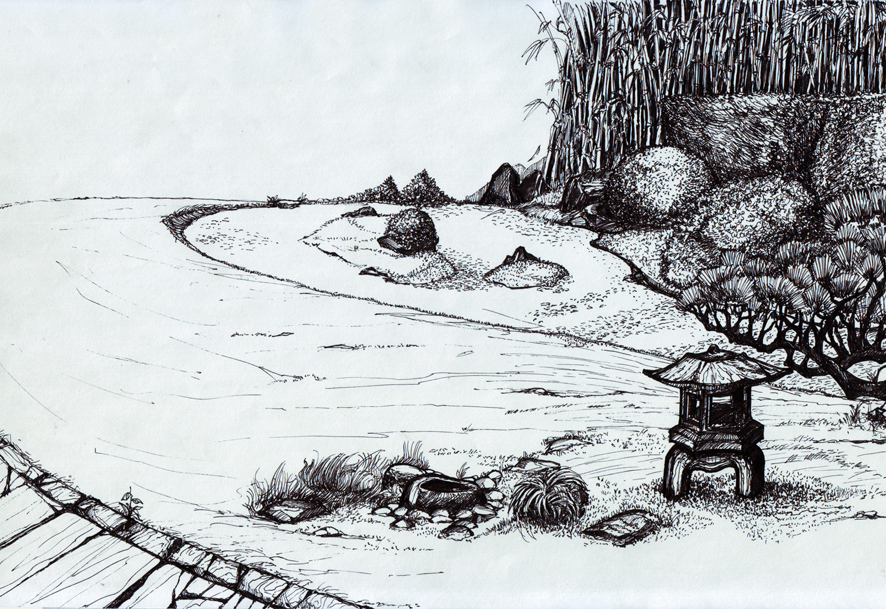 Zen Garden Drawing at PaintingValley.com | Explore collection of Zen ...