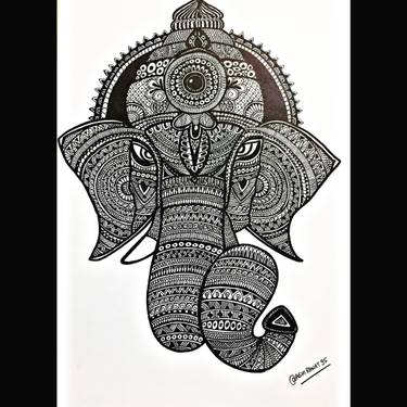 375x375 lord ganesha zentangle art drawing - Zentangle Drawings