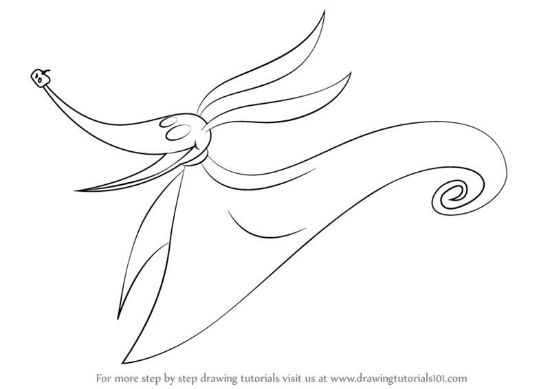 800x566 learn how to draw zero from the nightmare before christmas - Zero Drawing