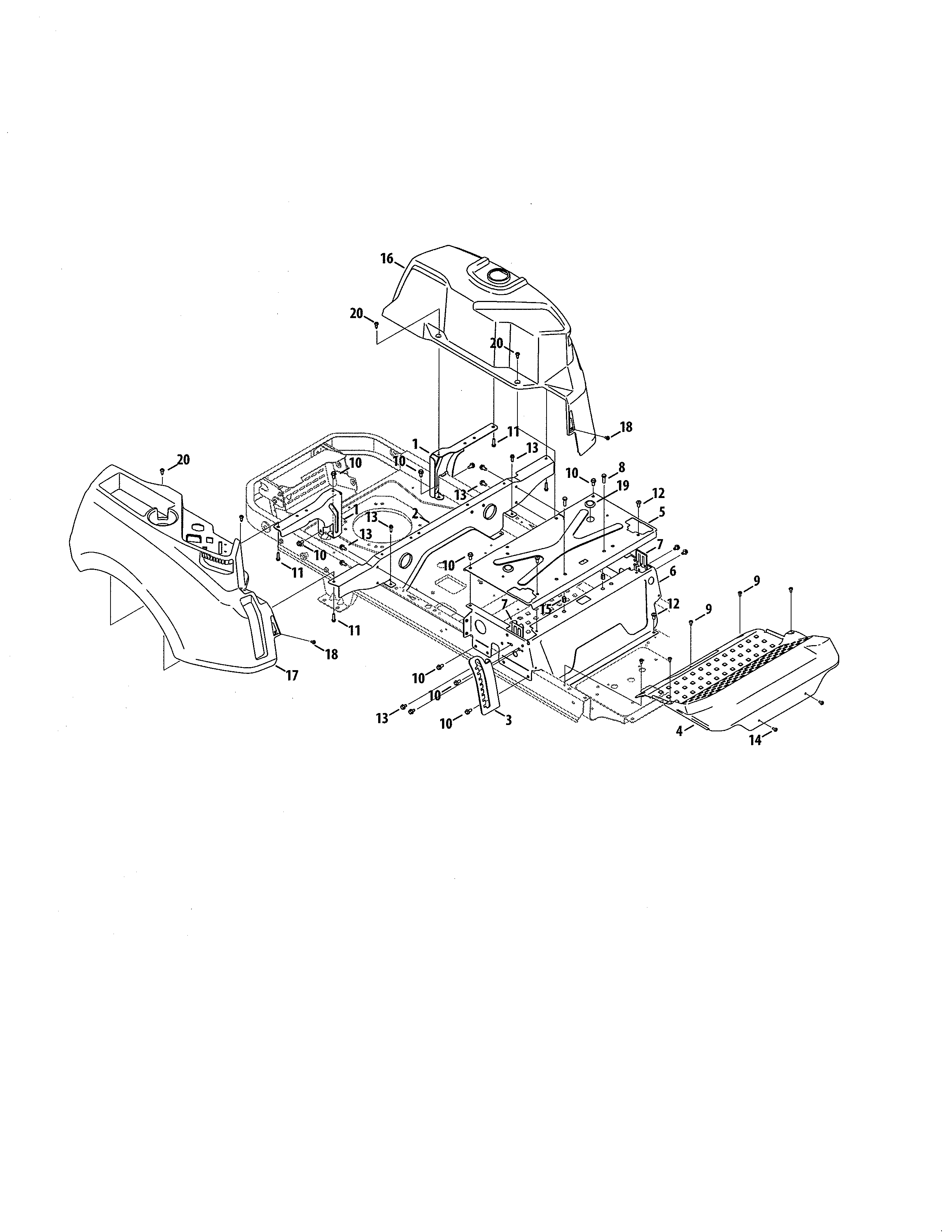 2550x3300 Craftsman Model Lawn, Riding Mower Rear Engine Genuine - Zero Turn Mower Drawing