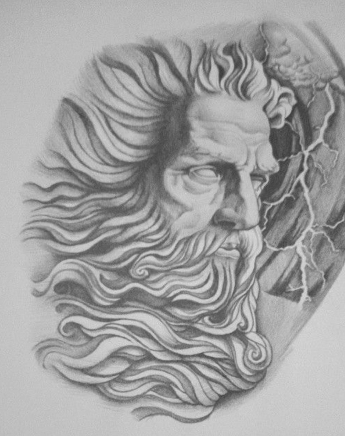 Realistic Zeus Face Drawing