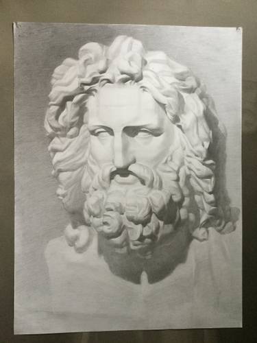 375x500 zeus head drawing drawing - Zeus Drawing