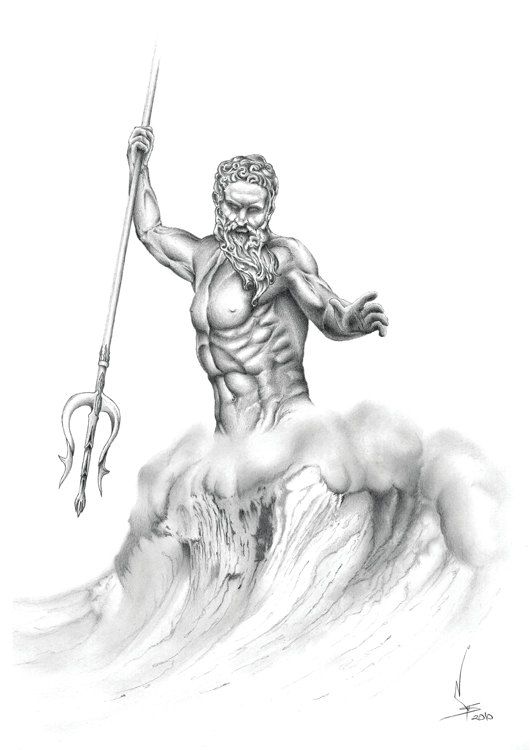 530x750 about the artwork poseidon in greek mythology is the god - Zeus Greek God Drawing