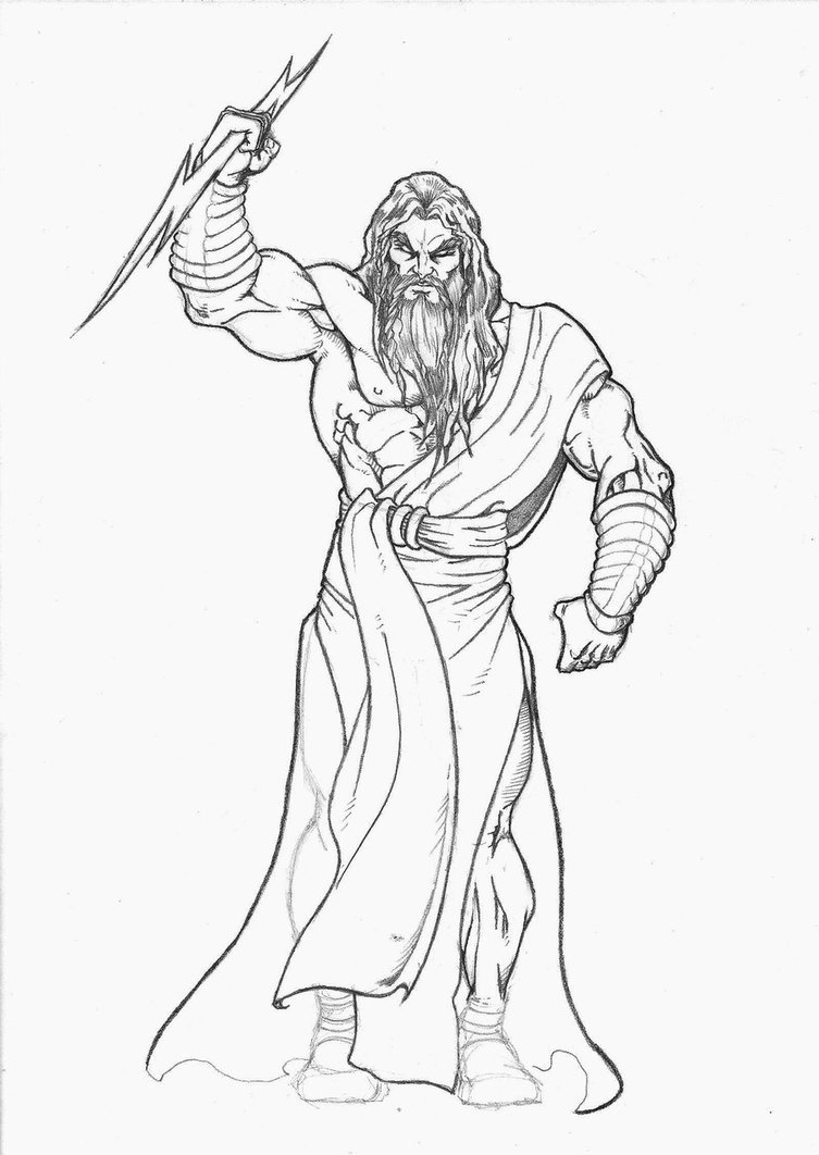 Zeus Greek God Drawing at PaintingValley.com | Explore collection of