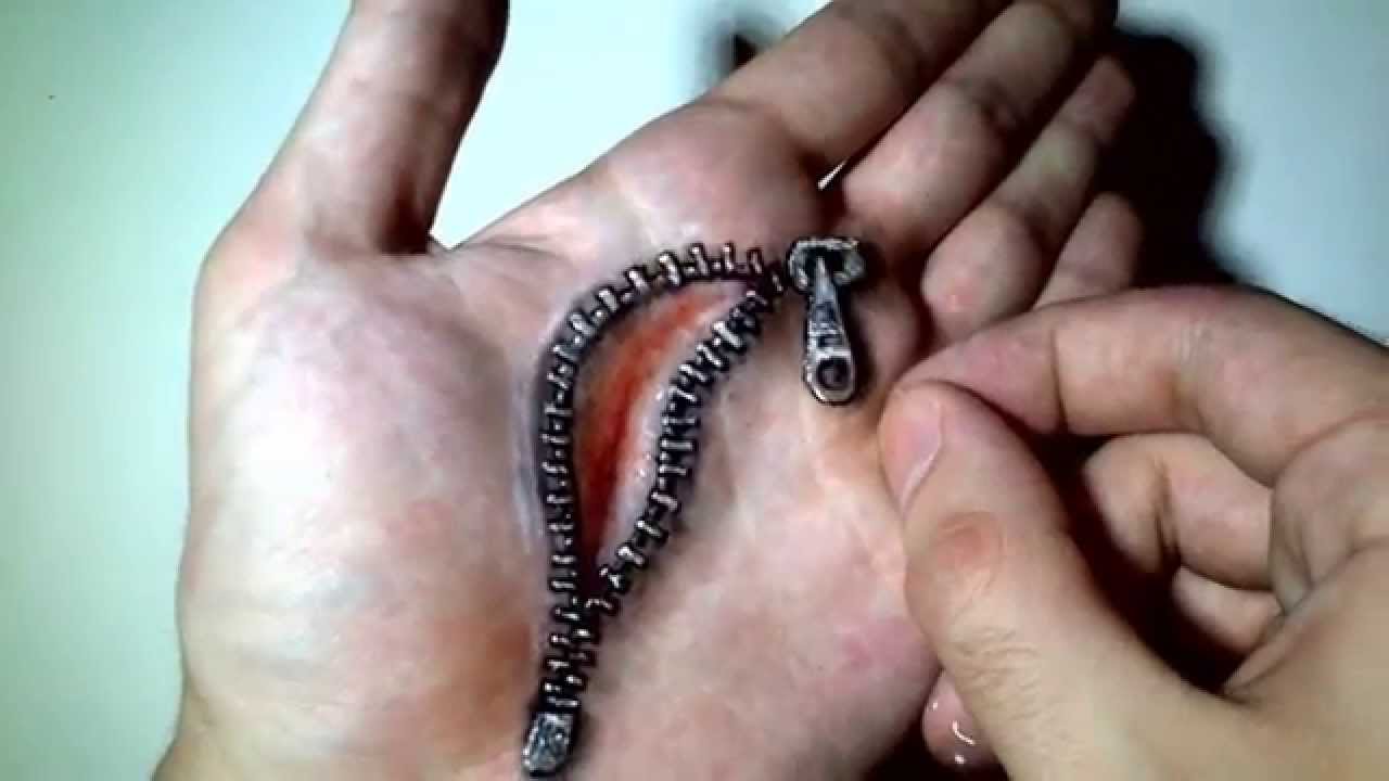 1280x720 creepy art, drawing zipper on my hand - Zipper Drawing