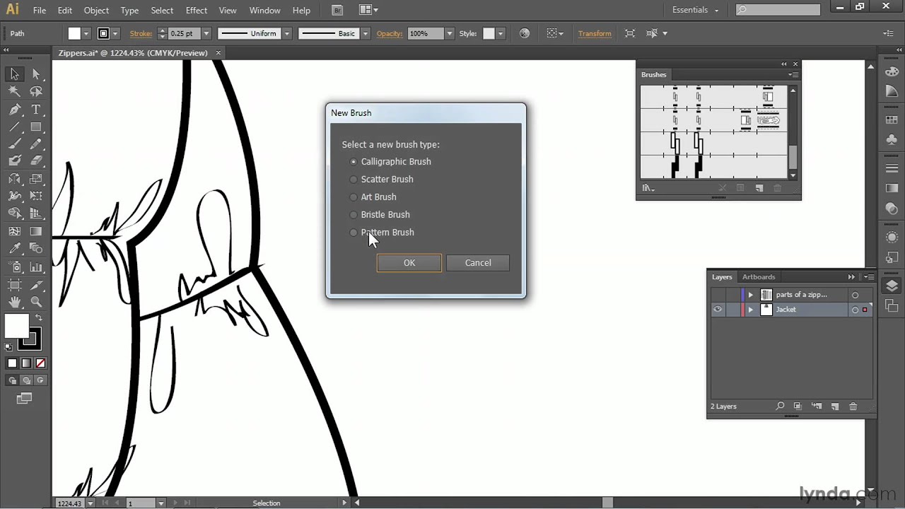 1280x720 Illustrator Tutorial Making A Zipper Brush - Zipper Technical Drawing