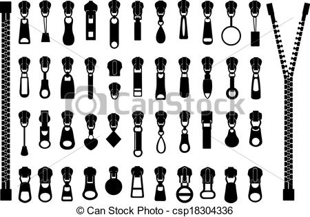 450x315 set of different zippers set of different zippers isolated on white - Zipper Technical Drawing