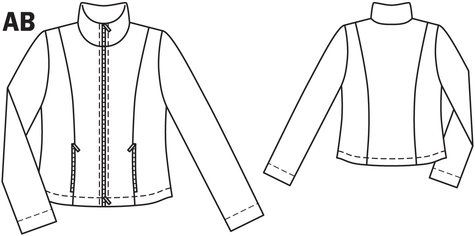475x236 Zipper Jacket - Zipper Technical Drawing