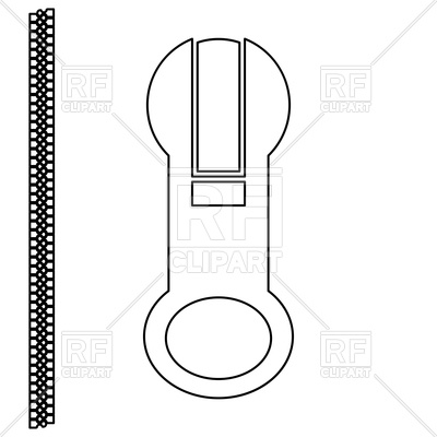 400x400 Zipper Outline Icon Vector Image Of Silhouettes, Outlines - Zipper Technical Drawing