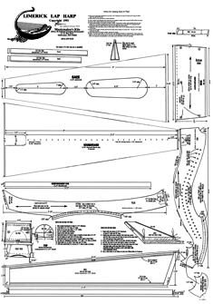 235x335 limerick lap harp blueprint musical instruments - Zither Drawing