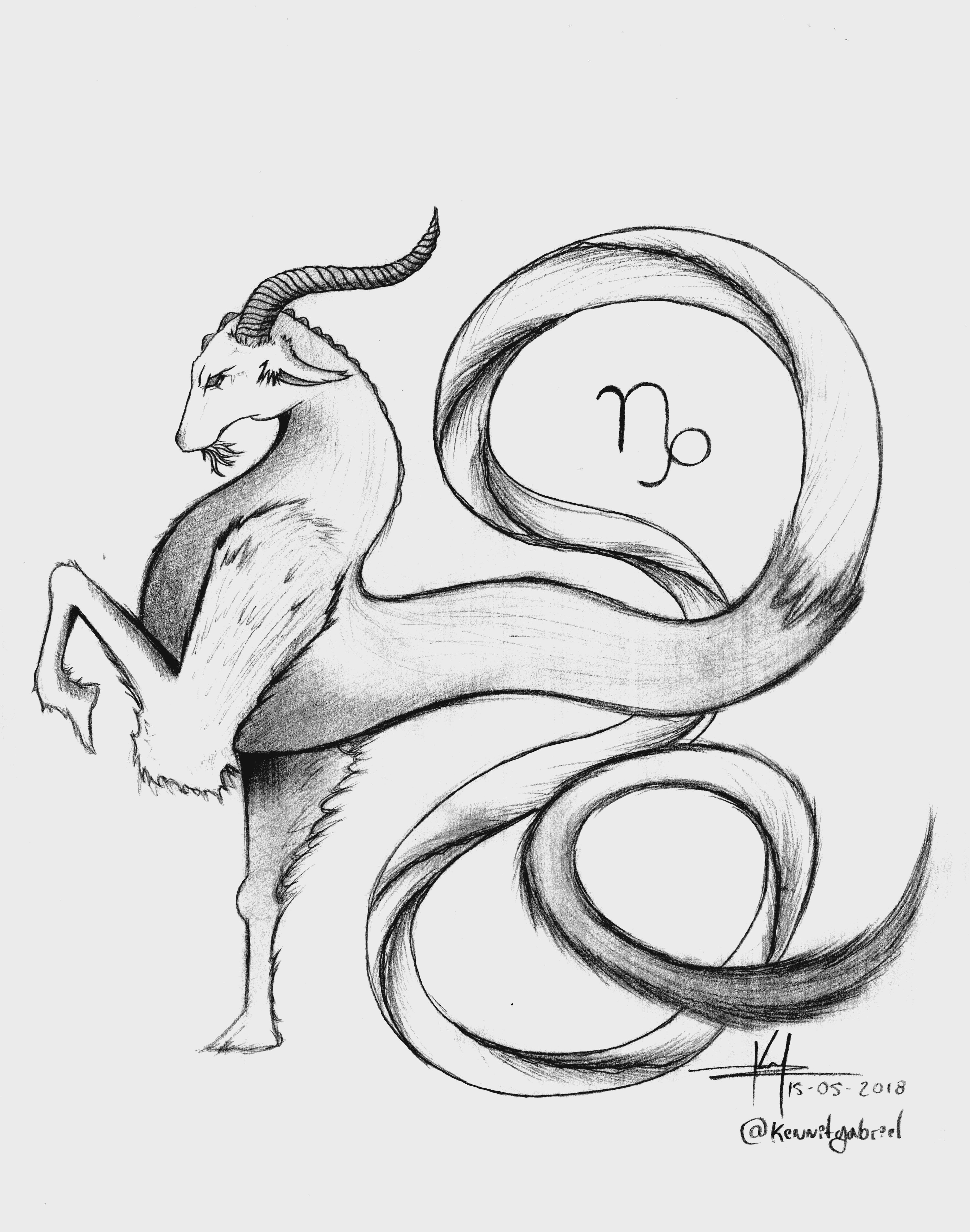 How To Draw Capricorn Zodiac Sign Printable Step By Step Drawing Sheet