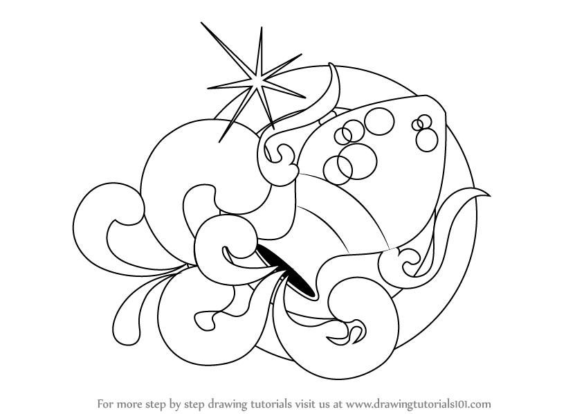 844x598 learn how to draw aquarius zodiac sign - Zodiac Signs Drawings