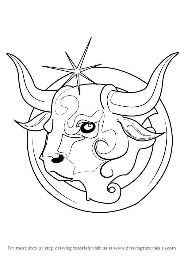 600x846 learn how to draw taurus zodiac sign - Zodiac Signs Drawings