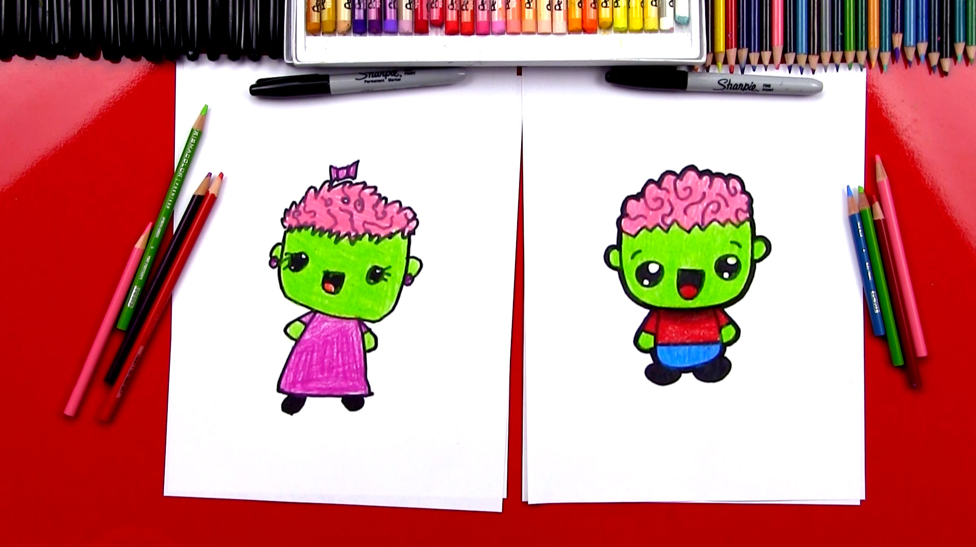 1914x1074 How To Draw A Cartoon Zombie - Zombie Cartoon Drawing